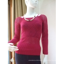 Ladies Seamless Long Sleeve With Silver Shiny Yarn